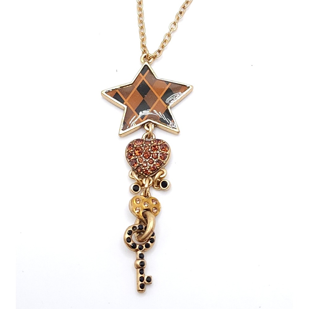 Pilgrim Gold Necklace Star Heart Key‎ Swarovski Crystal